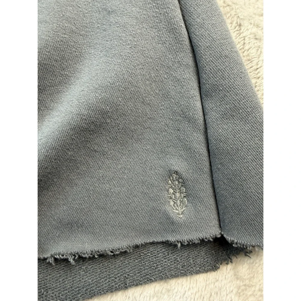 Free People FP Movement Hoodie Gray Large Oversized Mixed Media Smocked‎ Sleeves